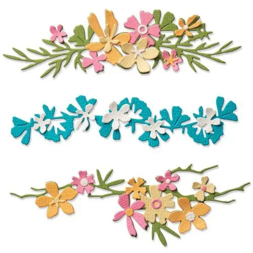 Appena arrivato - Fustella Sizzix Thinlits "Bordi bosco, floreali" - 666251
