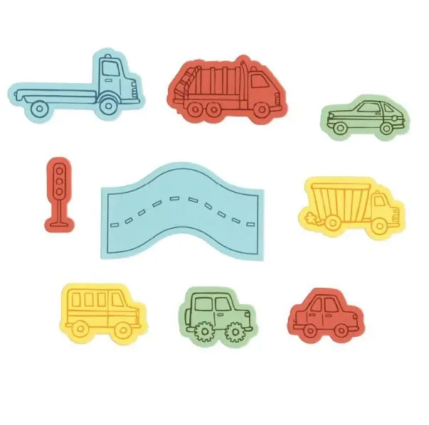 Fustella Sizzix Framelits "Auto e camion" con timbri - 667151 - Sconto speciale