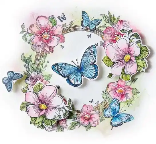 Novità nello shop - Fustella Sizzix Framelits "Fioriture artistiche" con timbri - 667031