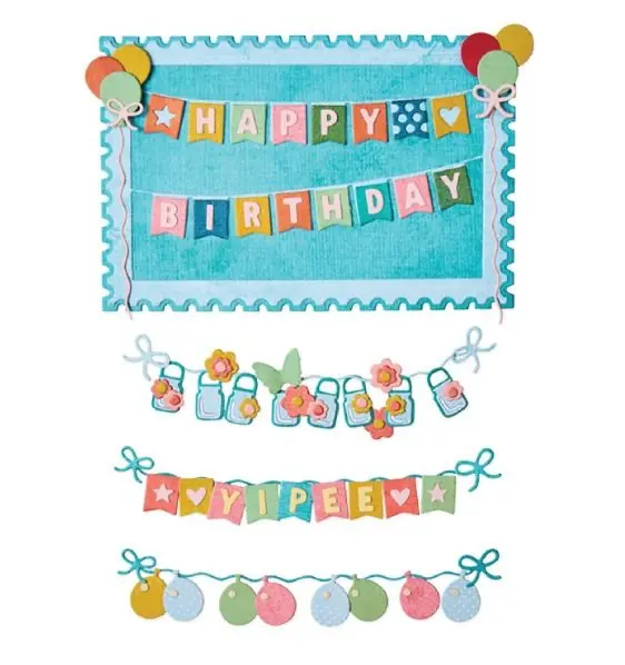 Fustella Sizzix Thinlits Snap & Swap "Tutto per festoni, attacca e stacca" - 667055 - Preferito dai clienti