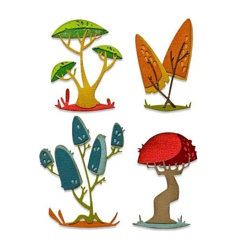 Super offerta - Fustella Sizzix Thinlits "Funghi moderni" - 665216