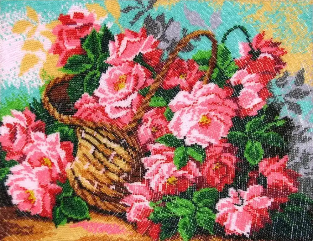 “Cestino con le rose”. Kit ricamo a perline - Tra i preferiti